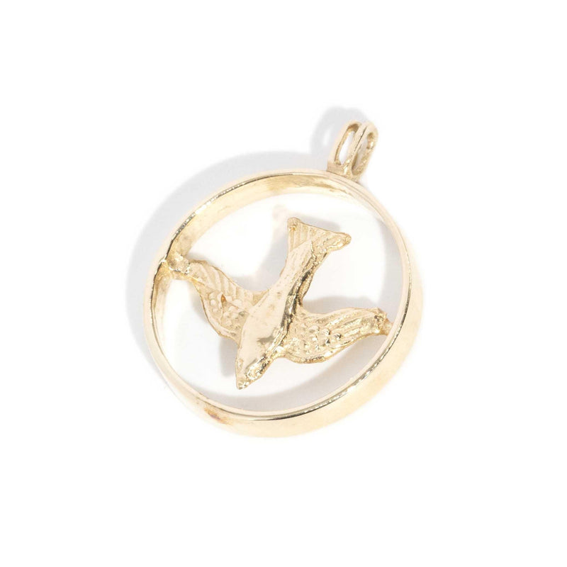 Sally 1980s Swallow Pendant 9ct Gold