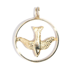 Sally 1980s Swallow Pendant 9ct Gold