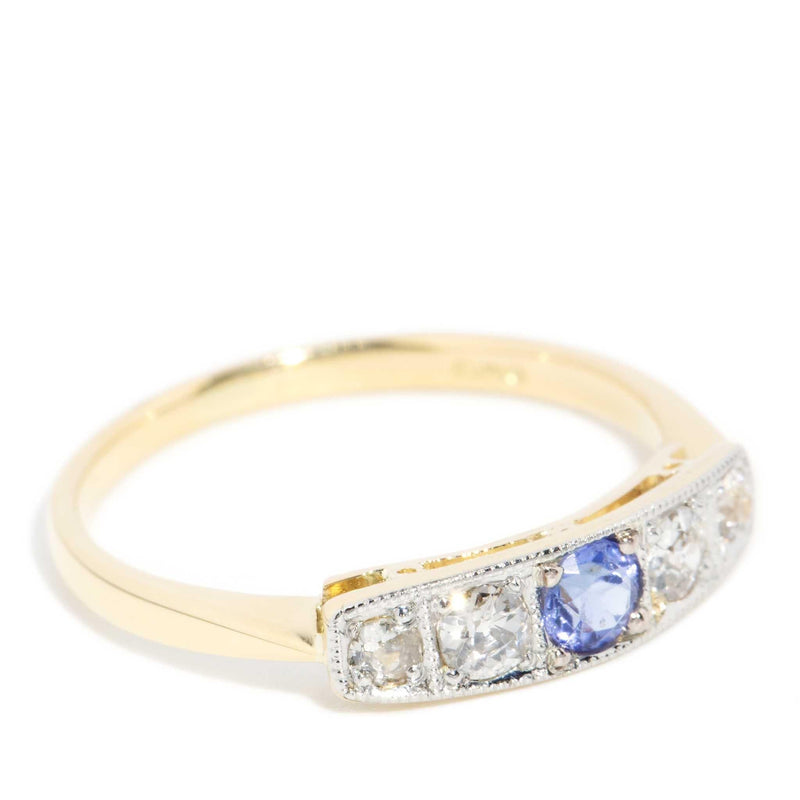 Sholmo 1970s Diamond Sapphire Band 18ct Gold