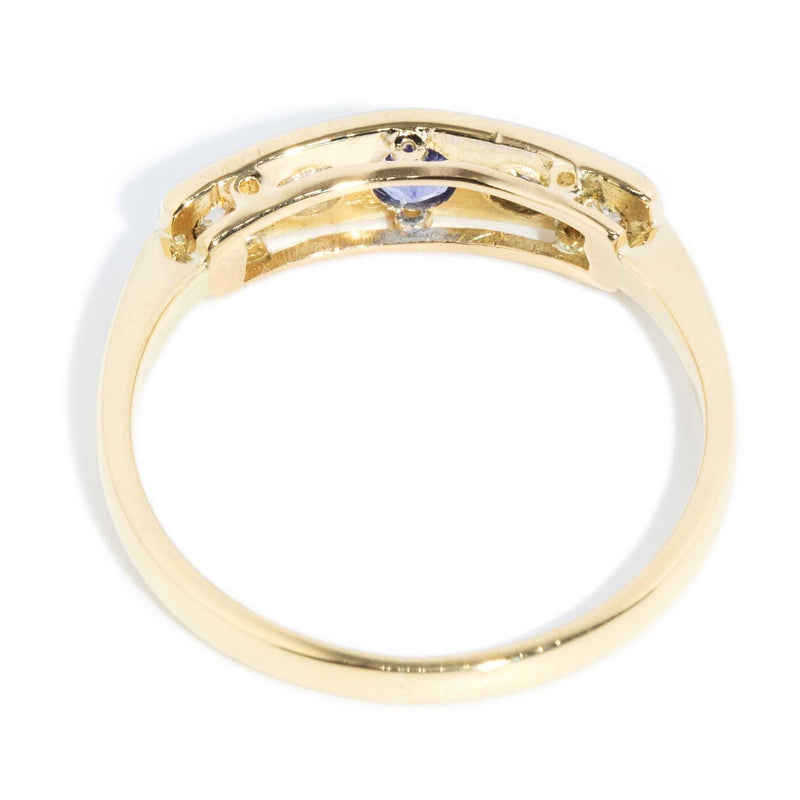 Sholmo 1970s Diamond Sapphire Band 18ct Gold