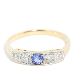 Sholmo 1970s Diamond Sapphire Band 18ct Gold