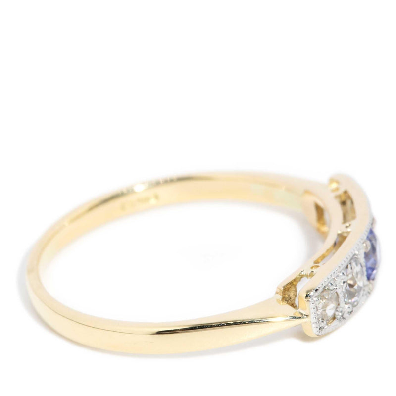 Sholmo 1970s Diamond Sapphire Band 18ct Gold