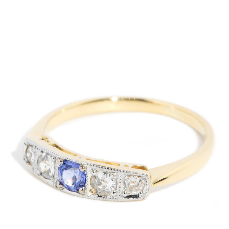 Sholmo 1970s Diamond Sapphire Band 18ct Gold