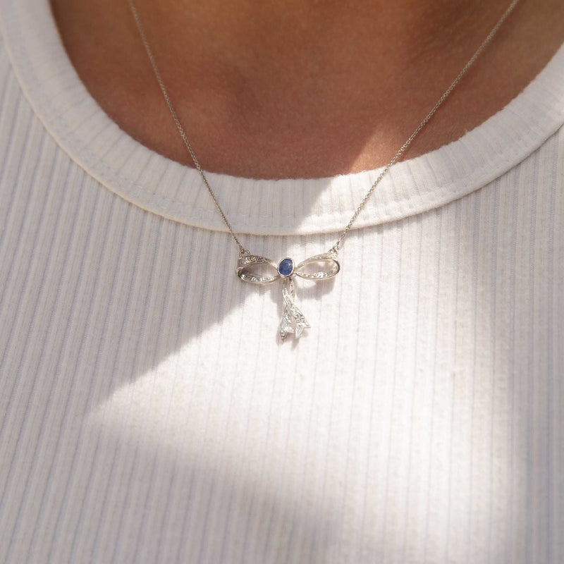 Sienna Reinvented Sapphire Necklet 18ct White Gold Pendants/Necklaces Imperial Jewellery 