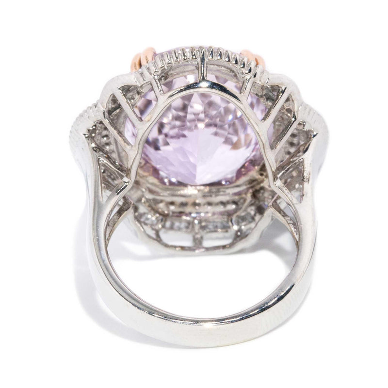 Sophia Kunzite & Diamond Ring 14ct White & Rose Gold