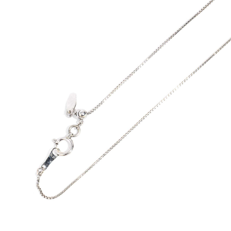 Spencer 1990s Diamond Snowflake Pendant & Chain 18ct White Gold