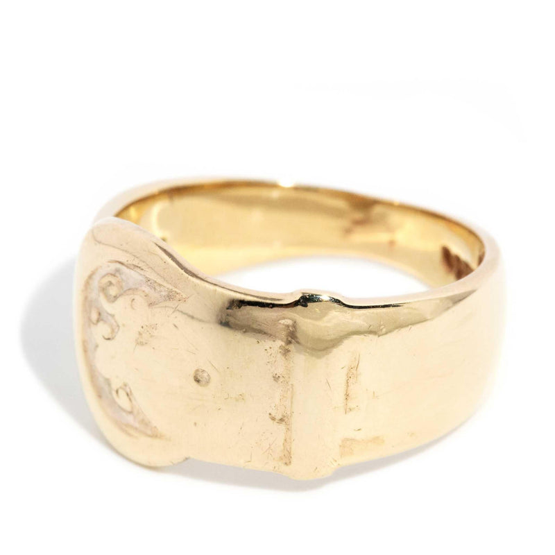 Sunny 1960s Buckle Ring 9ct Gold