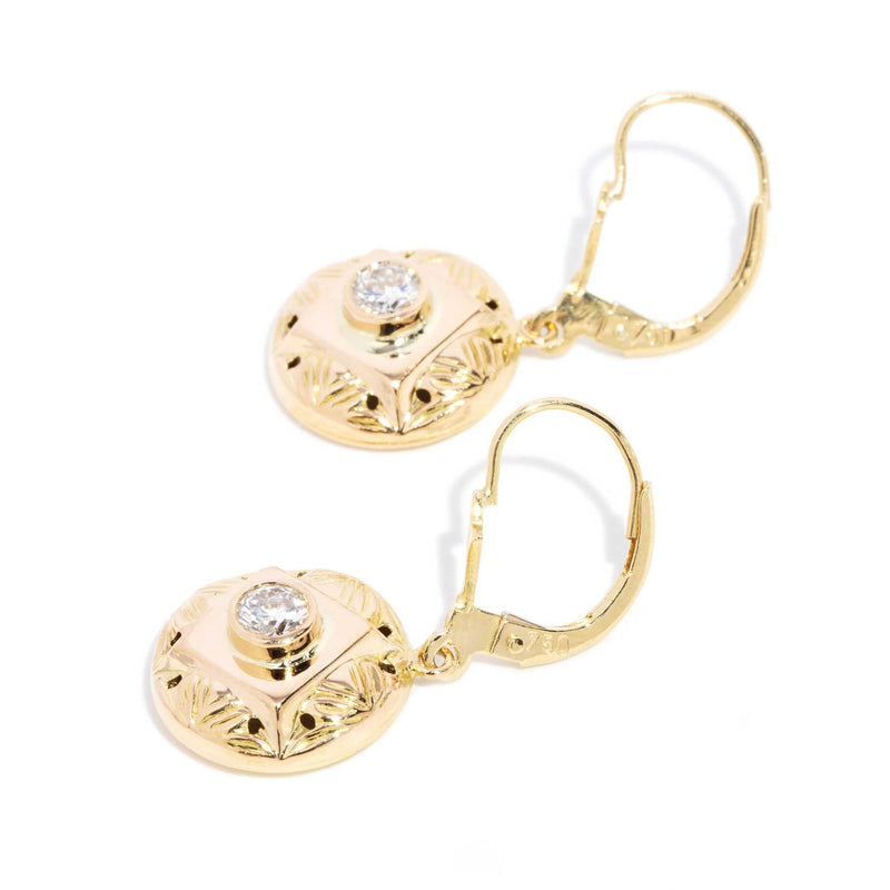 Taran Reinvented 1950s Diamond Earrings 18ct Gold