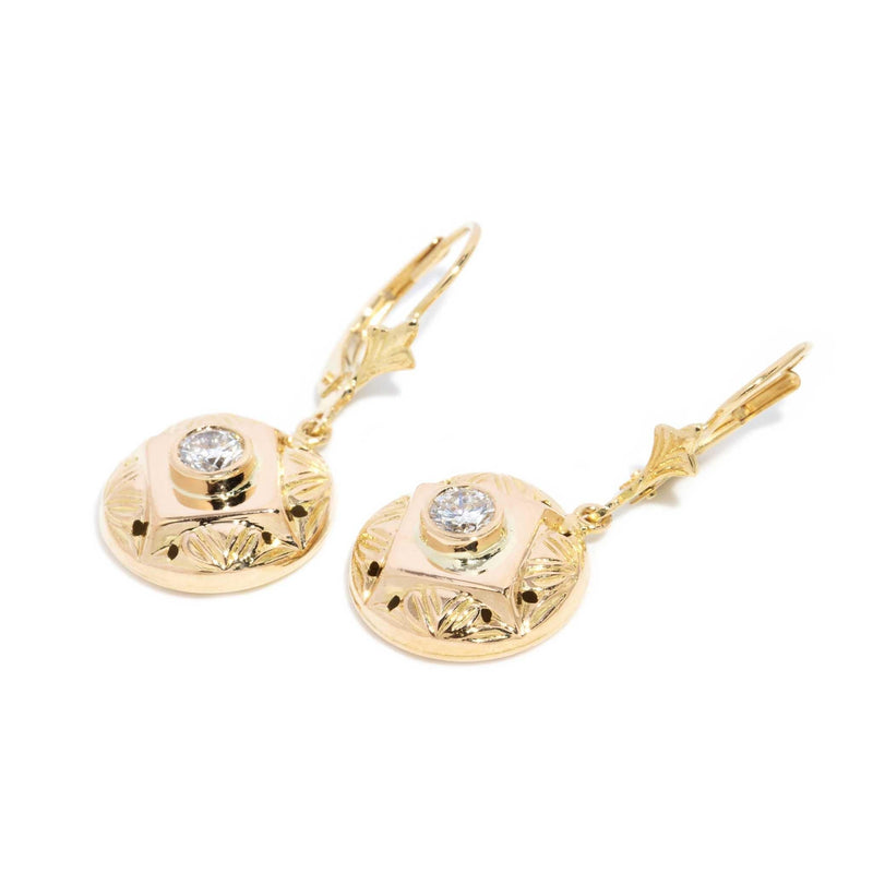 Taran Reinvented 1950s Diamond Earrings 18ct Gold