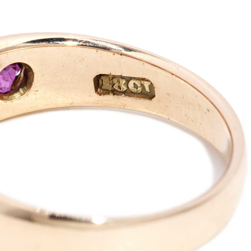 Thea 1930s Ruby Set Band Rose Gold 18ct