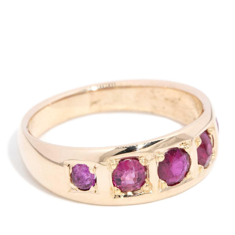 Thea 1930s Ruby Set Band Rose Gold 18ct