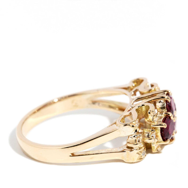 Tiani 1970s Ruby & Diamond Ring 14ct Gold