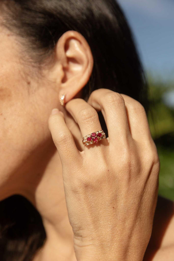 Tiani 1970s Ruby & Diamond Ring 14ct Gold