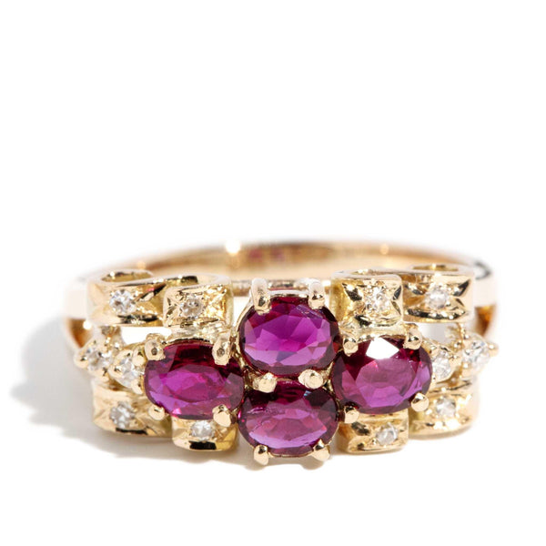 Tiani 1970s Ruby & Diamond Ring 14ct Gold