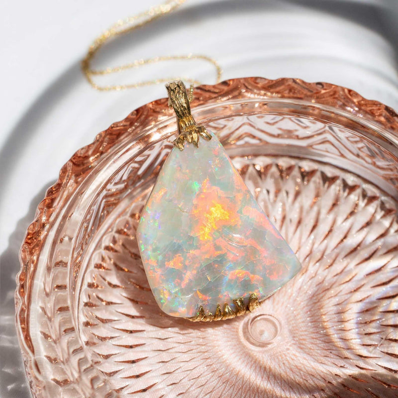 Tinsley 1980s Opal Enhancer Pendant 18ct Gold