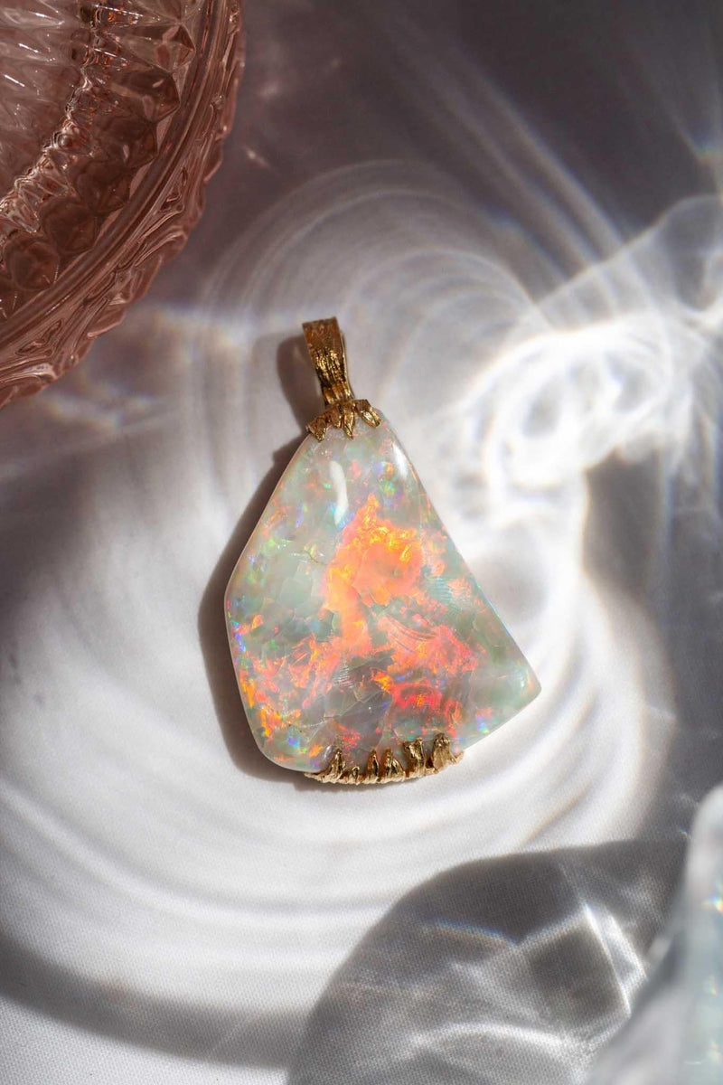 Tinsley 1980s Opal Enhancer Pendant 18ct Gold