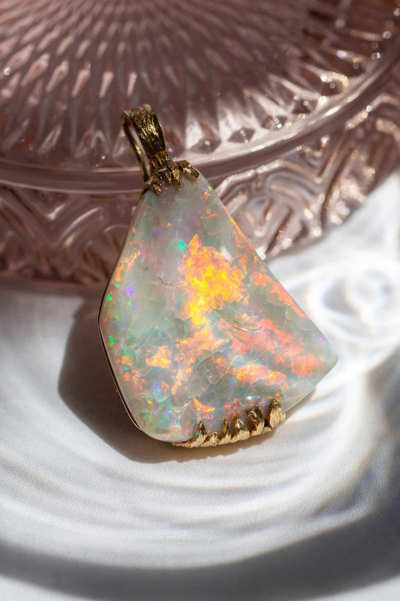 Tinsley 1980s Opal Enhancer Pendant 18ct Gold