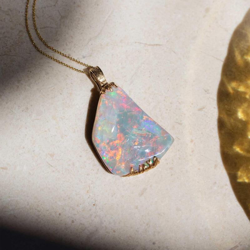 Tinsley 1980s Opal Enhancer Pendant 18ct Gold