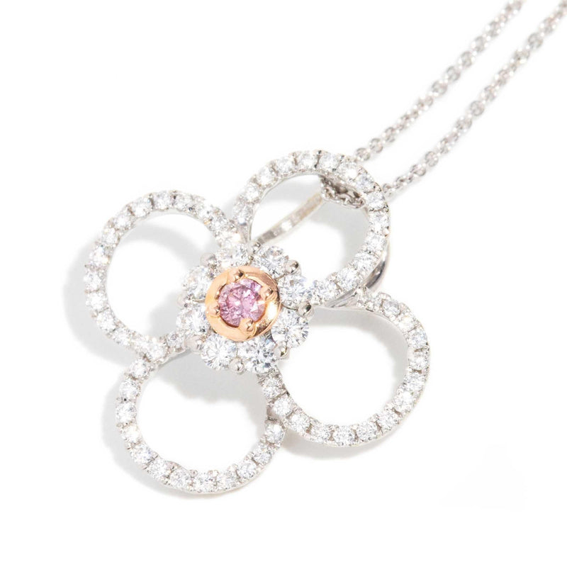 Tullia Pink & White Diamond Pendant & Chain 18ct Gold