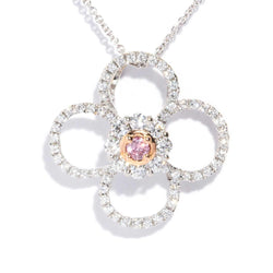 Tullia Pink & White Diamond Pendant & Chain 18ct Gold