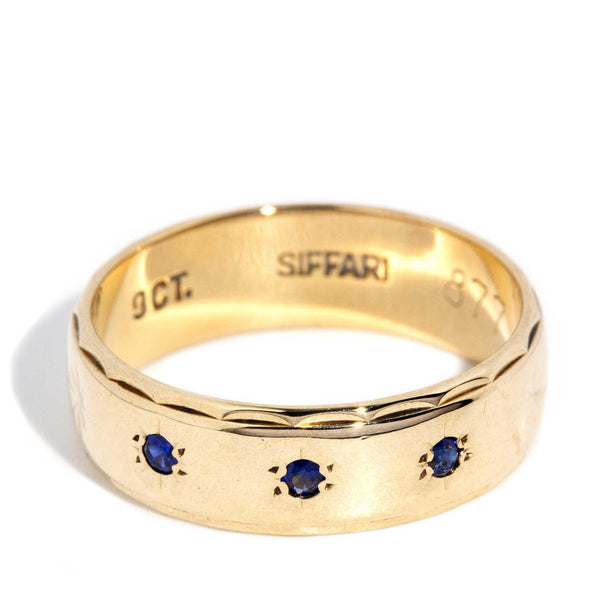 Tully 1970s Sapphire & Diamond Band 9ct Gold