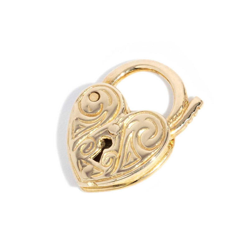 Tyche 1990s Patterned Padlock 9ct Gold