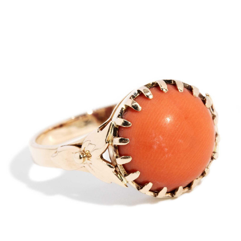 Ursula 1960s Coral Ring 14ct Rose Gold