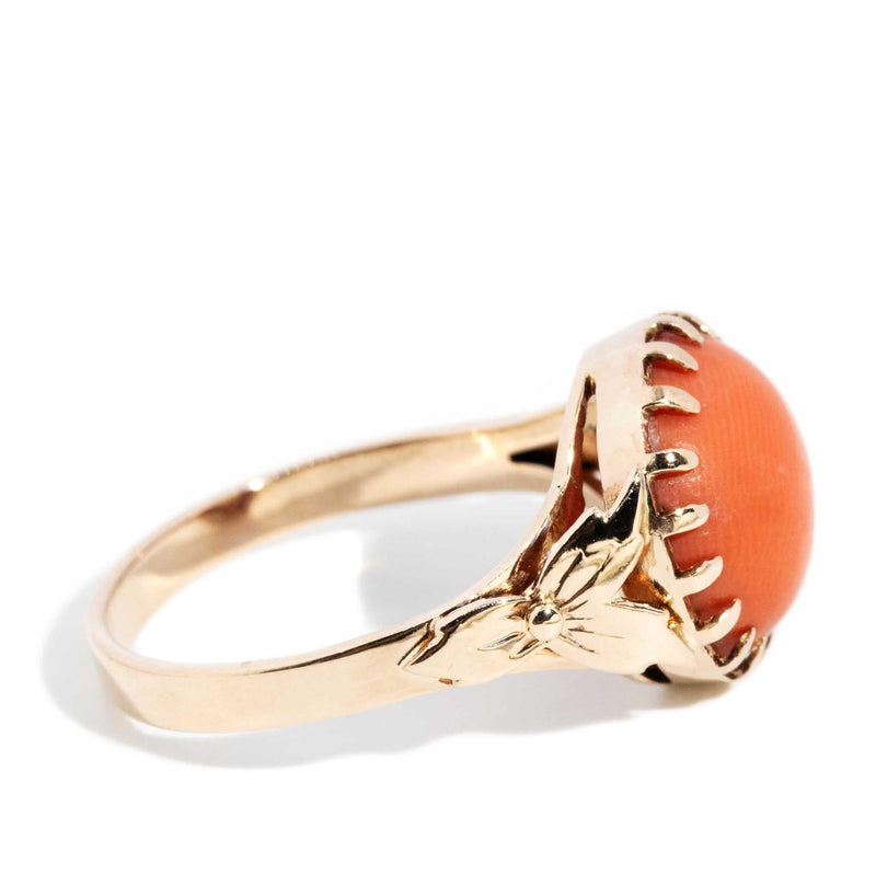 Ursula 1960s Coral Ring 14ct Rose Gold