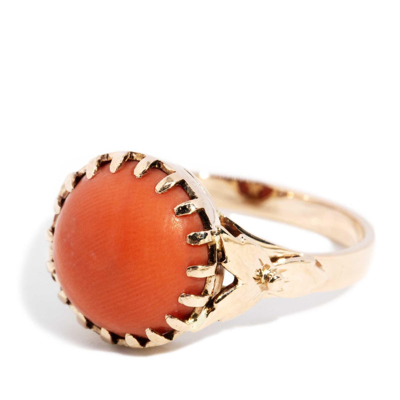 Ursula 1960s Coral Ring 14ct Rose Gold