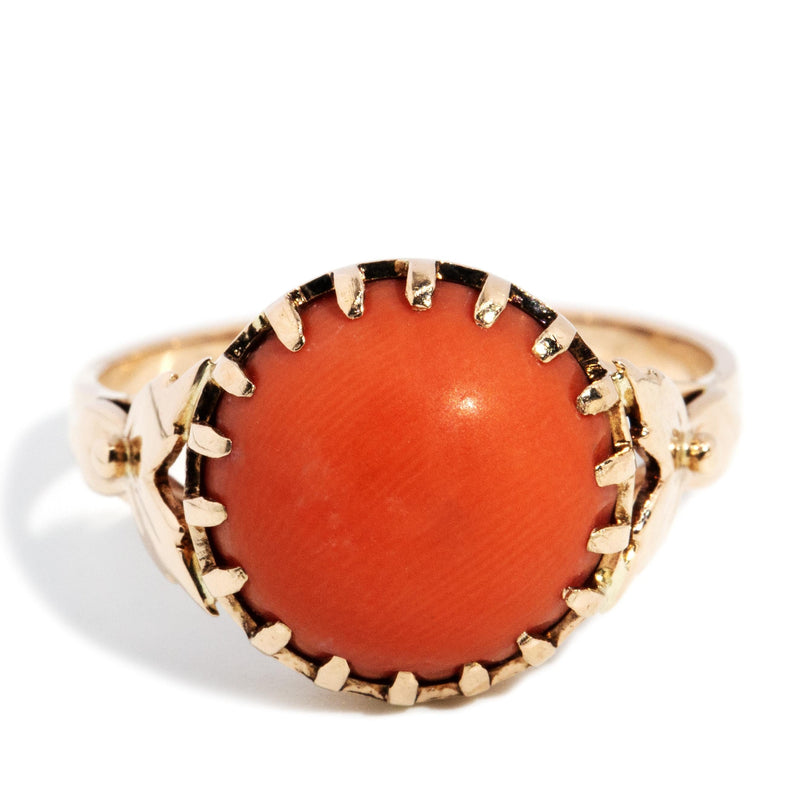 Ursula 1960s Coral Ring 14ct Rose Gold