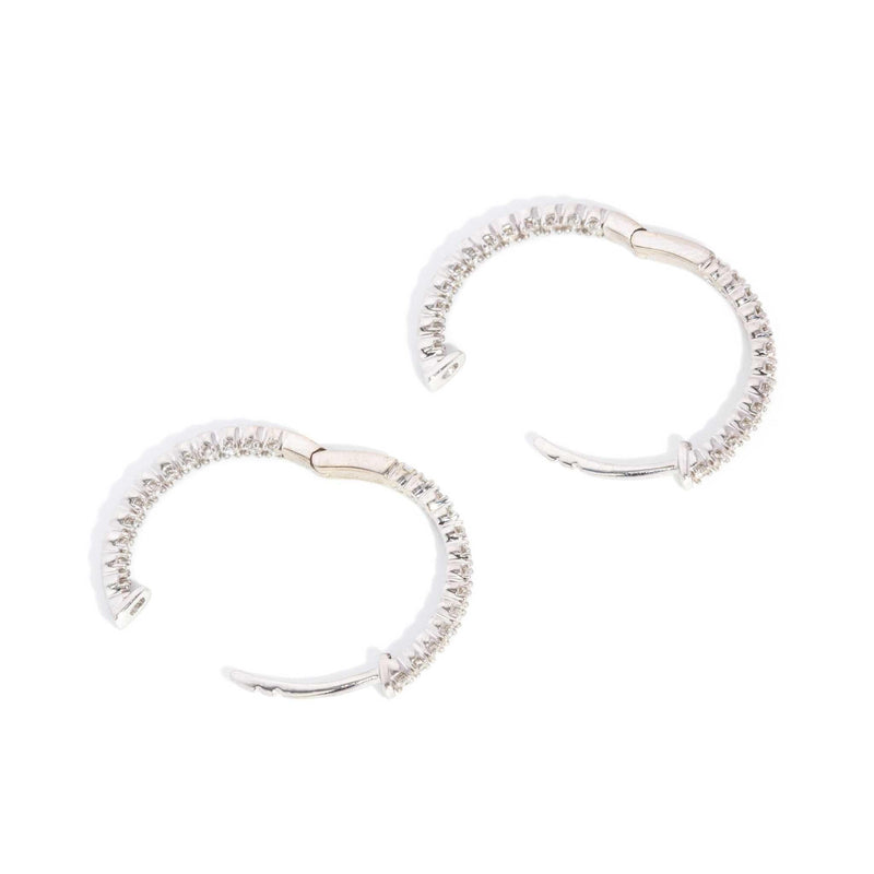 Valerie Diamond Hoop Earrings 9ct White Gold