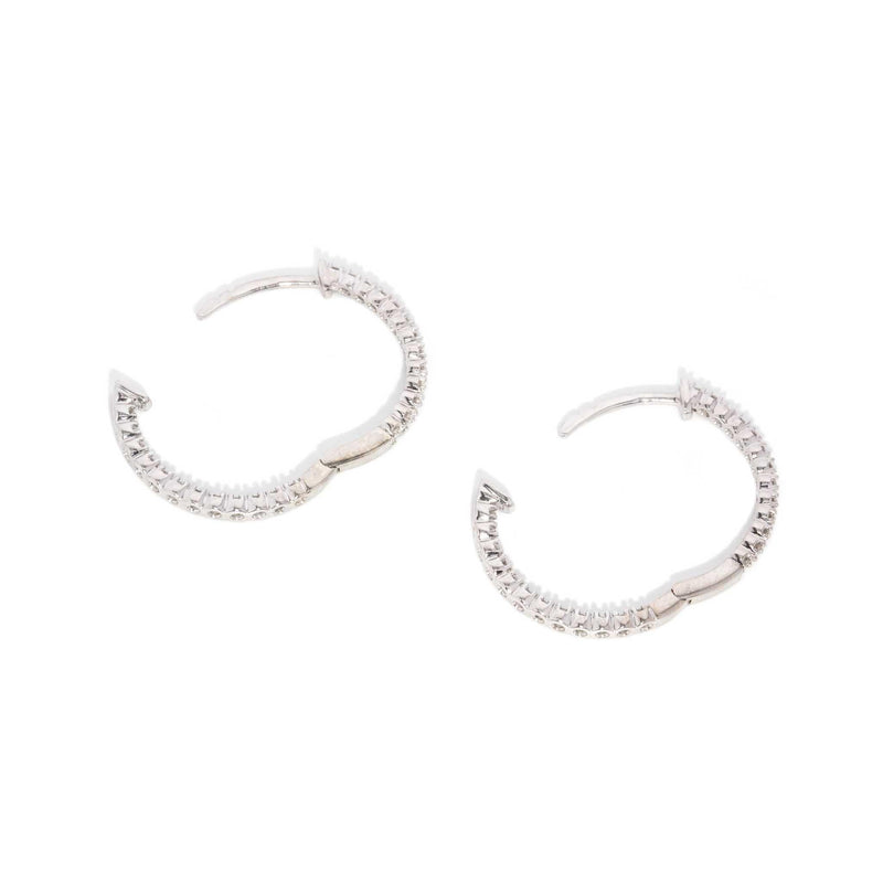 Valerie Diamond Hoop Earrings 9ct White Gold