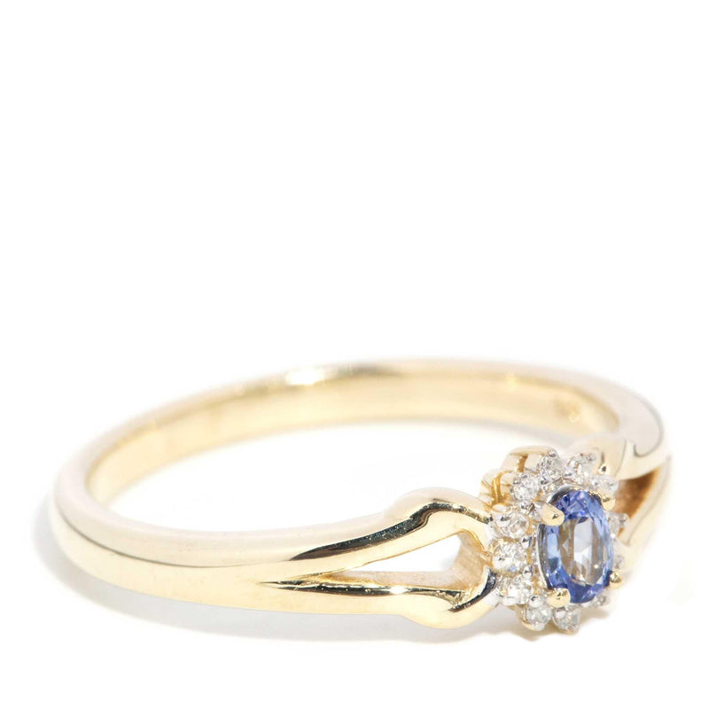 Vashti 1990s Sapphire & Diamond Ring 9ct Gold