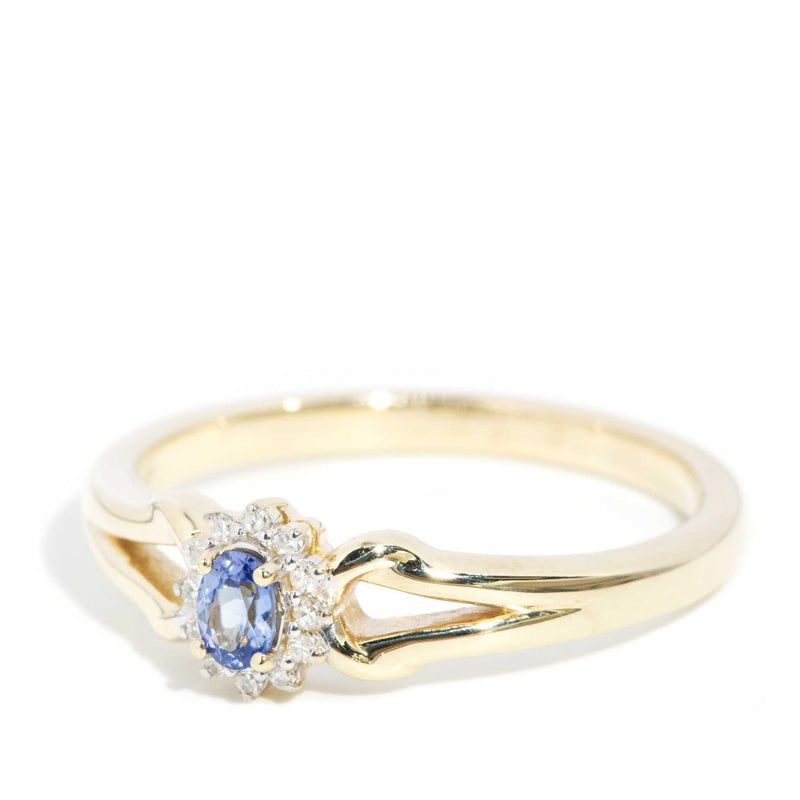 Vashti 1990s Sapphire & Diamond Ring 9ct Gold