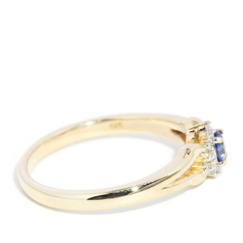 Vashti 1990s Sapphire & Diamond Ring 9ct Gold