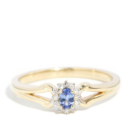 Vashti 1990s Sapphire & Diamond Ring 9ct Gold