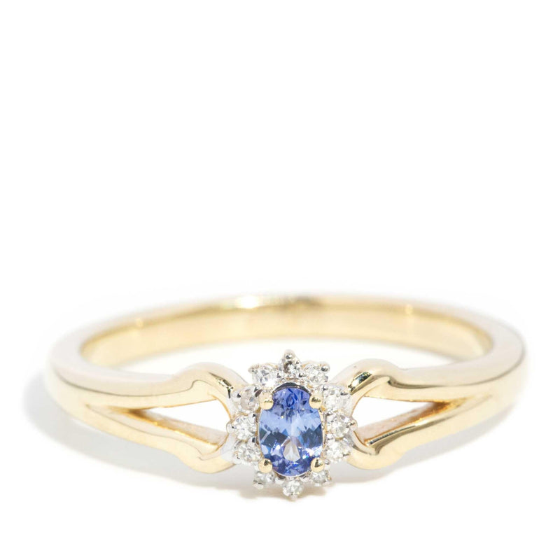 Vashti 1990s Sapphire & Diamond Ring 9ct Gold