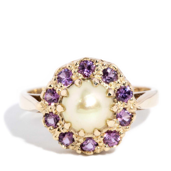 Vera 1966 Pearl & Sapphire Ring 9ct Gold