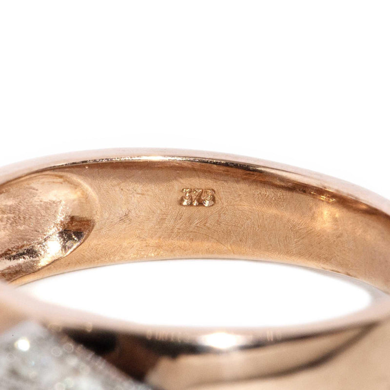 Vera Milgrained Diamond 9ct Rose Gold Ring