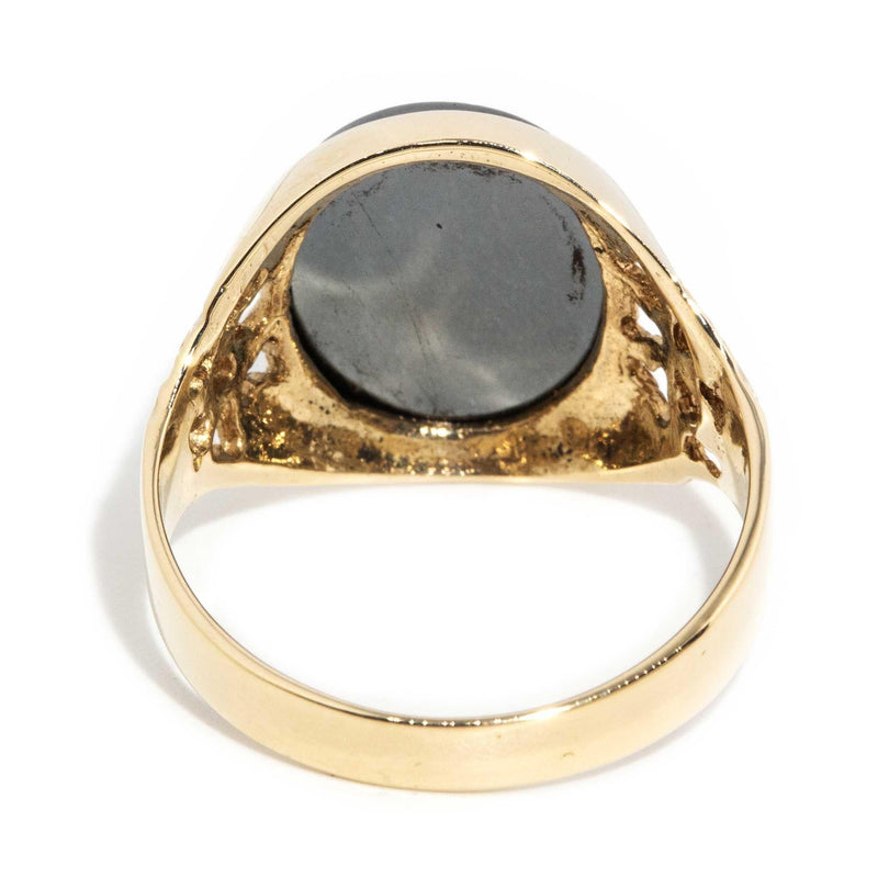 Antonius 1987 Hematite Ring 9ct Gold