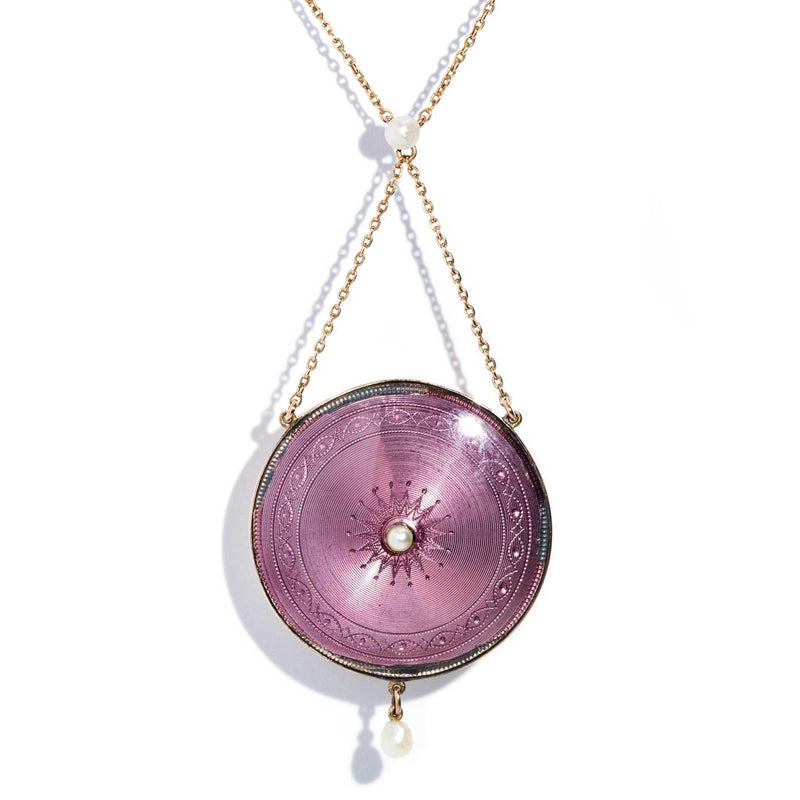 Paisleigh Purple Locket Pendant 15ct Gold & Sterling Silver (SIZE)