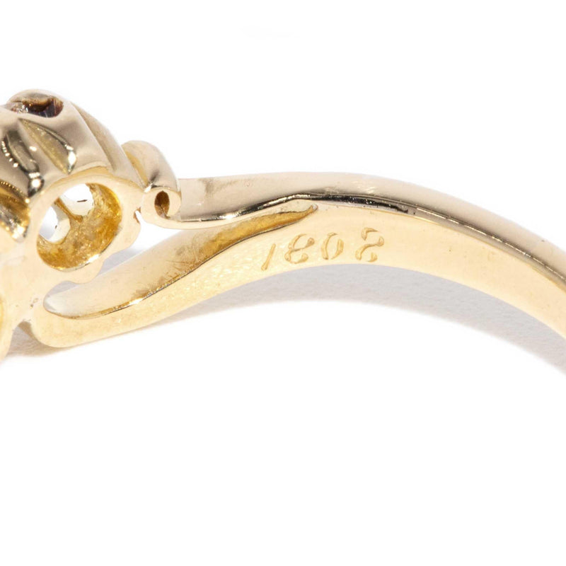 Charlotta 1930s Twin Diamond Ring 18ct Yellow Gold