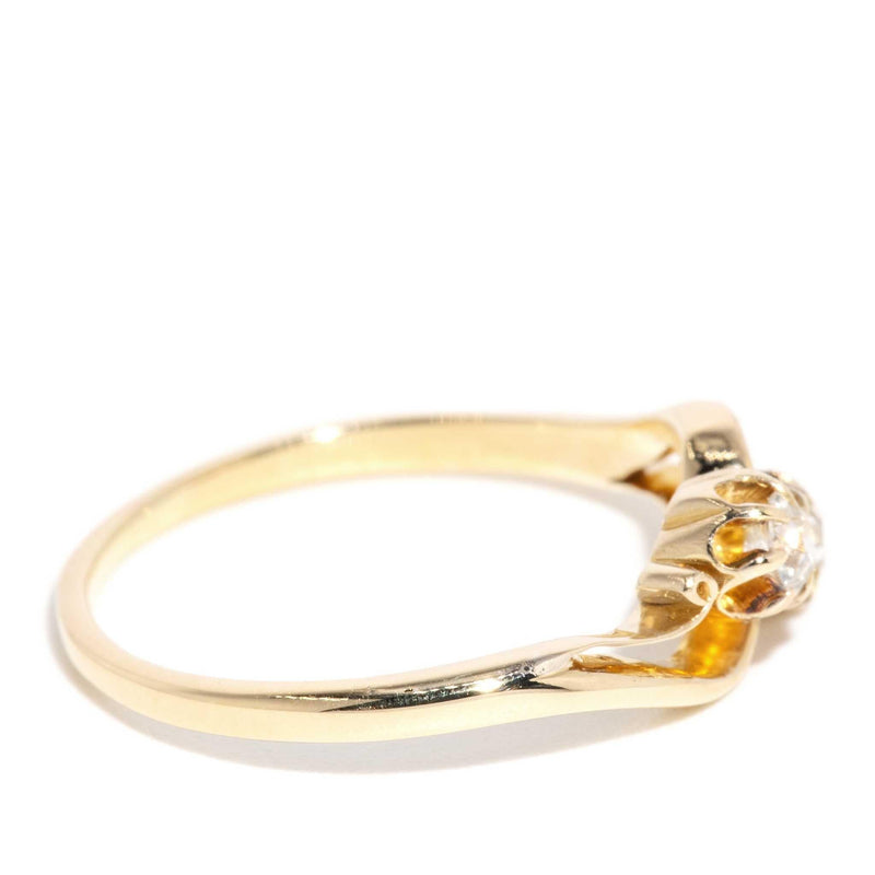 Charlotta 1930s Twin Diamond Ring 18ct Yellow Gold