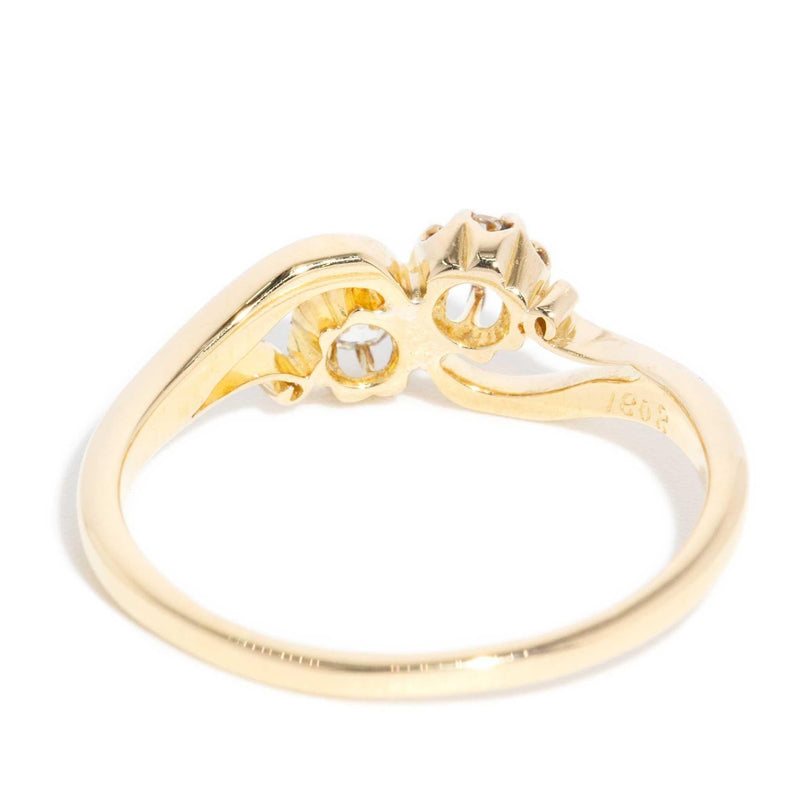 Charlotta 1930s Twin Diamond Ring 18ct Yellow Gold