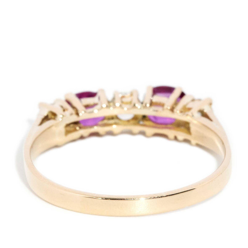 Veronica 1960s Ruby & Old Cut Diamond Ring 14ct Gold