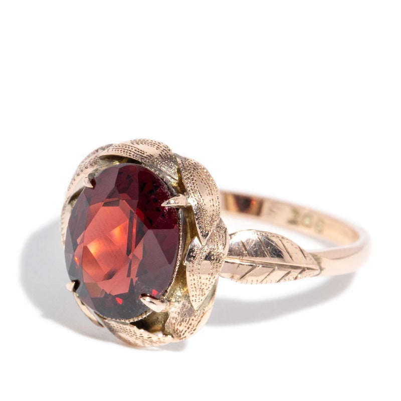 Cambria 1970s Garnet Ring 9ct Rose Gold