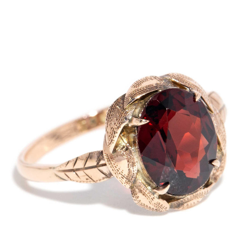 Cambria 1970s Garnet Ring 9ct Rose Gold