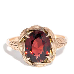 Cambria 1970s Garnet Ring 9ct Rose Gold