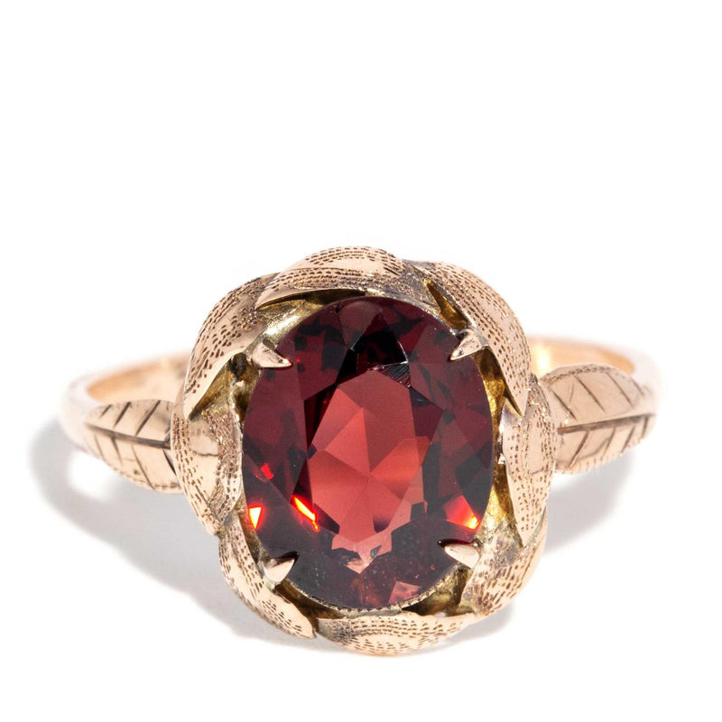 Cambria 1970s Garnet Ring 9ct Rose Gold