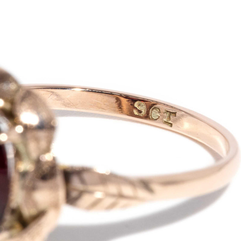 Cambria 1970s Garnet Ring 9ct Rose Gold